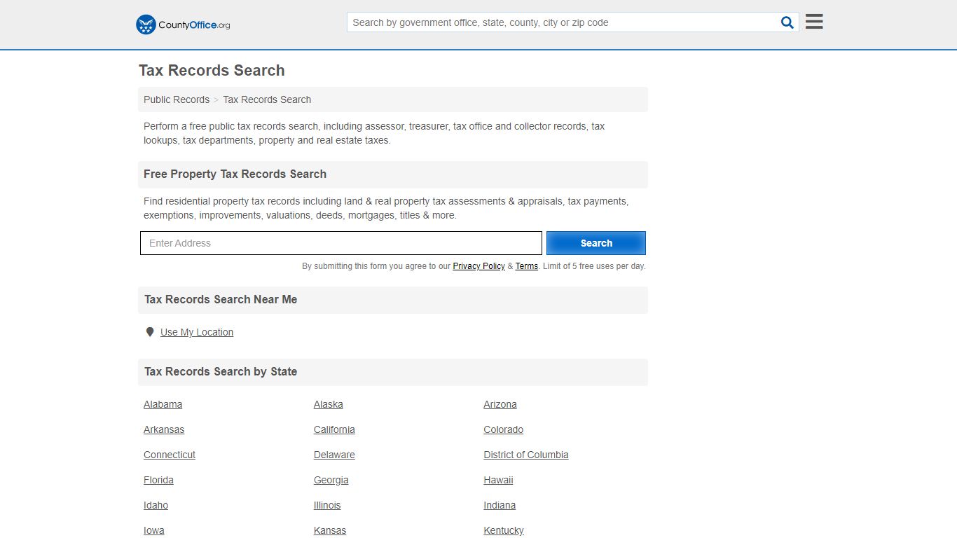 Tax Records Search - County Office